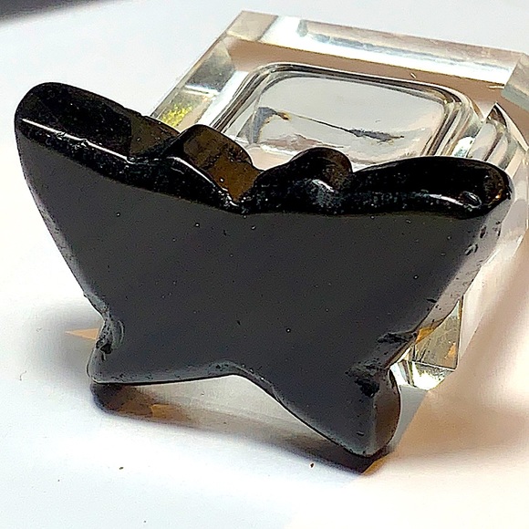 BUTTERFLY 🦋 BLACK OBSIDIAN CARVED CRYSTAL - Picture 5 of 9